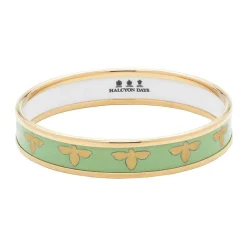 Enamel Bee Bangle In Meadow & Gold | Halcyon Days