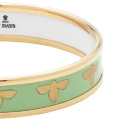 Enamel Bee Bangle In Meadow & Gold | Halcyon Days