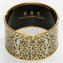 Enamel Cuff Bangle In Leopard Print | Halcyon Days