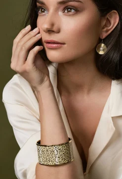 Enamel Cuff Bangle In Leopard Print | Halcyon Days