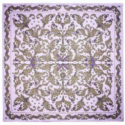 Flowers Of The Realm Lavender Silk Scarf