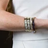 Golf Club Cream & Gold Hinged Enamel Bangle