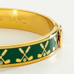 Golf Club Emerald & Gold Bangle | Halcyon Days