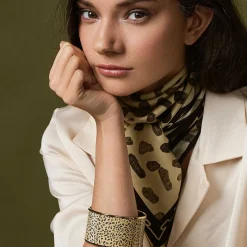 Halcyon Days Leopard Print Silk Scarf