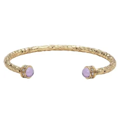 Hammered Torque Amethyst & Gold Bangle | Halcyon Days