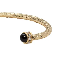 Hammered Torque Black & Gold Bangle | Halcyon Days