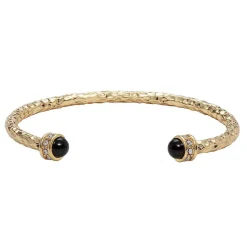 Hammered Torque Black & Gold Bangle | Halcyon Days