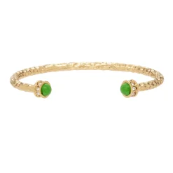 Hammered Torque Emerald & Gold Bangle | Halcyon Days