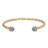 Hammered Torque Forget-Me-Not & Gold Bangle | Halcyon Days