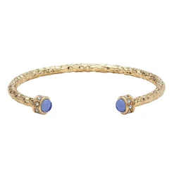 Hammered Torque Forget-Me-Not & Gold Bangle | Halcyon Days
