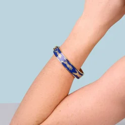 Leopard Cobalt & Gold Bangle | Halcyon Days