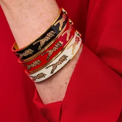 Leopard Cobalt & Gold Bangle | Halcyon Days