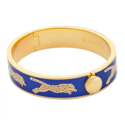 Leopard Cobalt & Gold Bangle | Halcyon Days