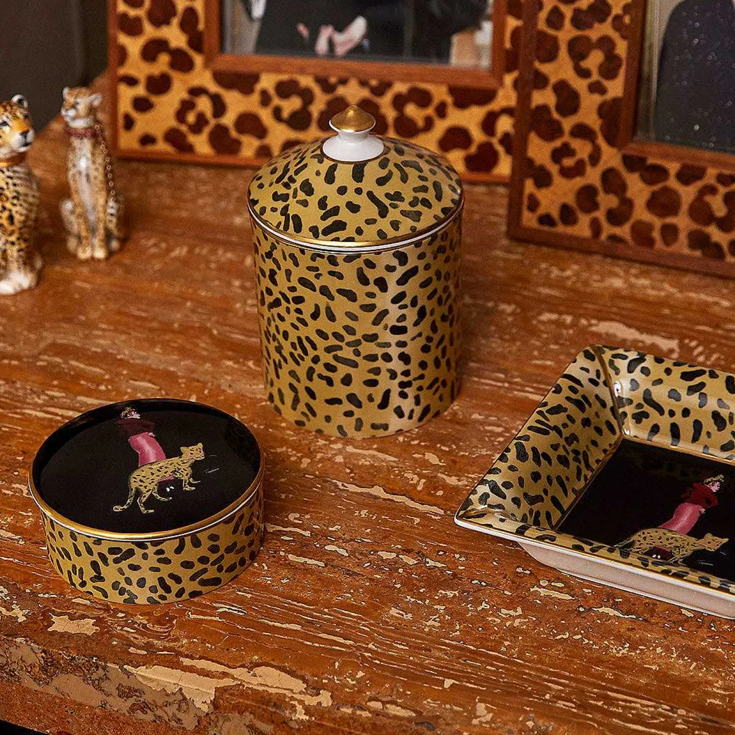 Leopard Print Sandalwood & Vetiver Lidded Candle