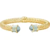 Minoan Torque Aquamarine & Gold Bangle
