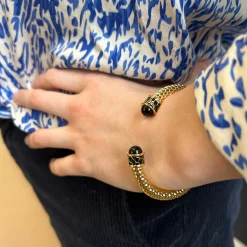 Minoan Torque Black & Gold Bangle