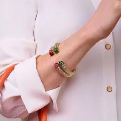 Minoan Torque Emerald & Gold Bangle