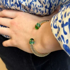 Minoan Torque Emerald & Gold Bangle