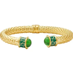 Minoan Torque Emerald & Gold Bangle