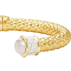 Minoan Torque Pearl & Gold Bangle