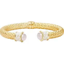 Minoan Torque Pearl & Gold Bangle