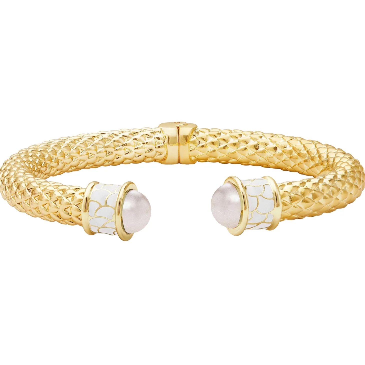Minoan Torque Pearl & Gold Bangle