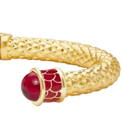 Minoan Torque Ruby & Gold Bangle