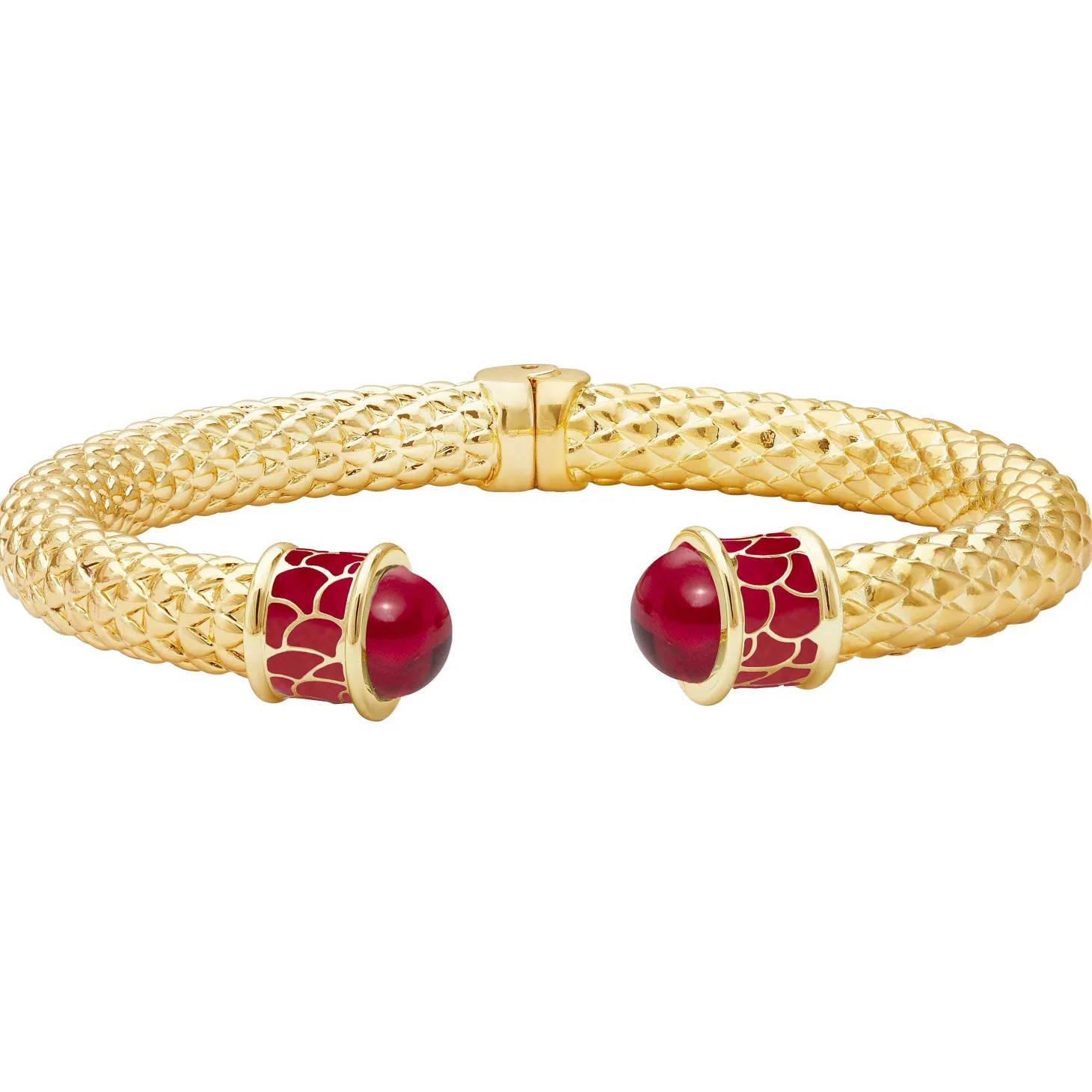 Minoan Torque Ruby & Gold Bangle
