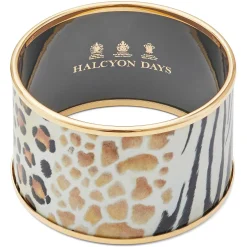 Mixed Animal Print Enamel Cuff Bangle