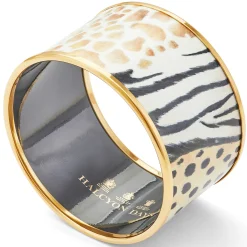 Mixed Animal Print Enamel Cuff Bangle