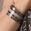 Pale Pink & Gold Enamel Bangle