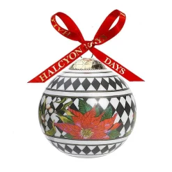 Parterre Black With Poinsettia Bauble | Halcyon Days
