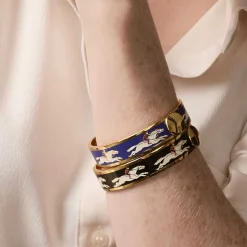 Race Horse Cobalt & Cream Bangle