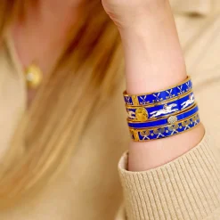 Race Horse Cobalt & Cream Bangle