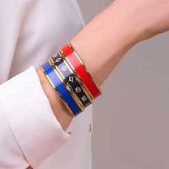 Red & Gold Enamel Bangle | Halcyon Days