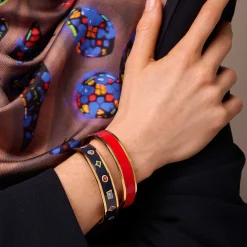 Red & Gold Enamel Bangle | Halcyon Days