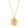 Salamander Cabochon Aquamarine & Gold Necklace