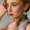Salamander Cabochon Aquamarine & Gold Earrings