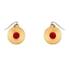 Salamander Cabochon Ruby & Gold Earrings