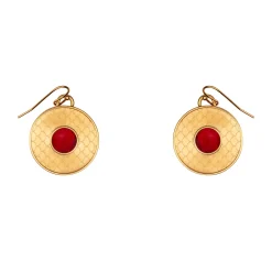 Salamander Cabochon Ruby & Gold Earrings
