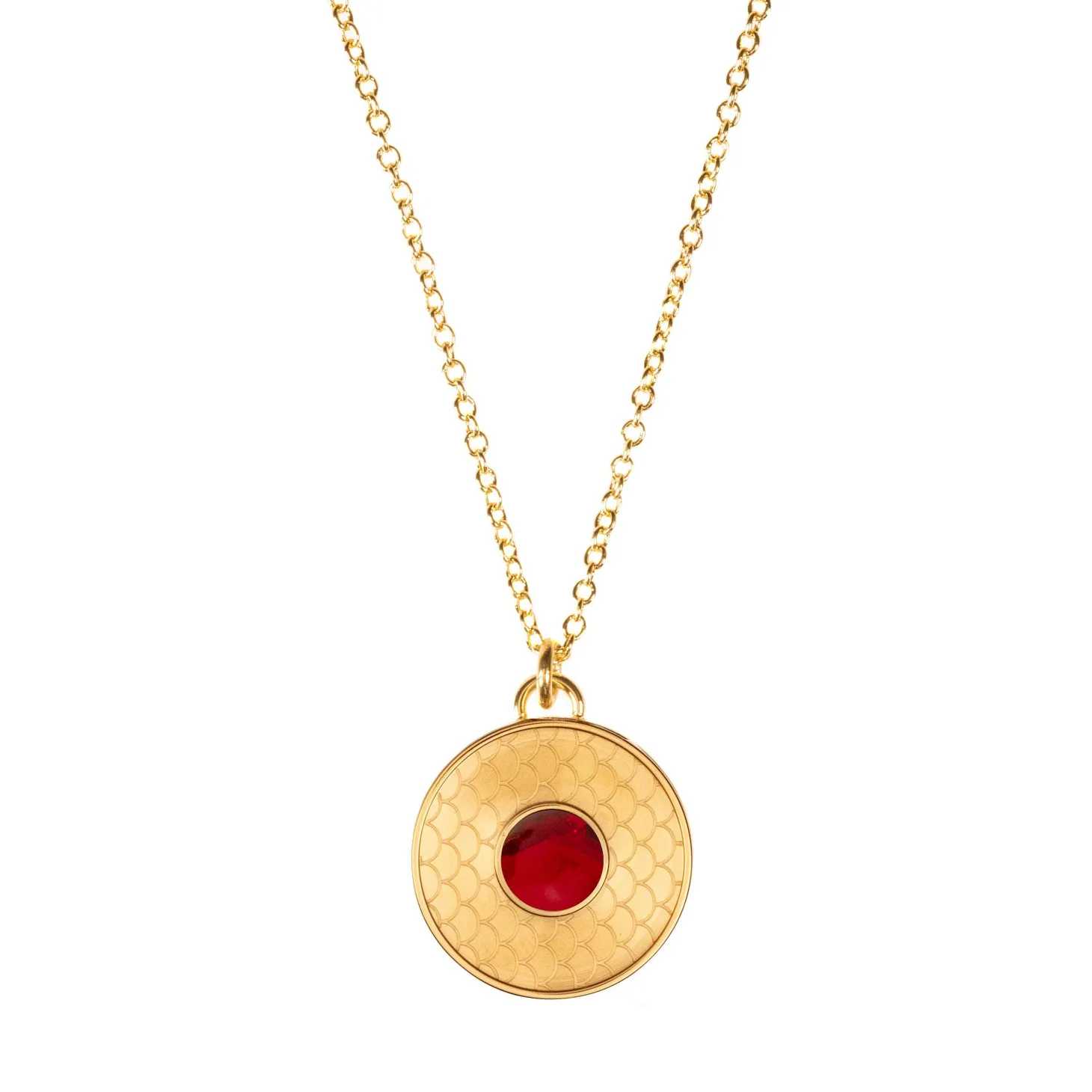 Salamander Cabochon Ruby & Gold Necklace