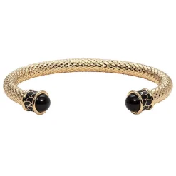 Salamander Torque Black Gold Bangle | Halcyon Days