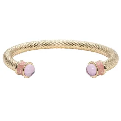 Salamander Torque Rose Quartz & Gold Bangle | Halcyon Days