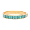 Salamander Turquoise & Gold Hinged Enamel Bangle | Halcyon Days