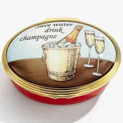 Save Water, Drink Champagne Enamel Box | Halcyon Days