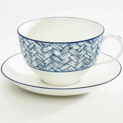 Serengeti Basket Weave Breakfast Cup & Saucer