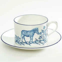 Serengeti Zebra Teacup & Saucer | Halcyon Days