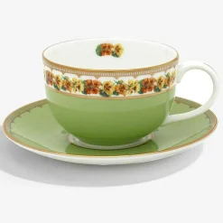 Shell Garden Floral Teacup & Saucer | Halcyon Days