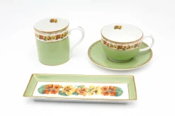 Shell Garden Floral Teacup & Saucer | Halcyon Days