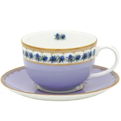 Shell Garden Floral Thistle Teacup & Saucer | Halcyon Days